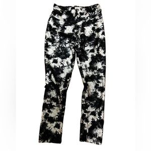 Justice Girls Leggings Black / White Marble Print Size 8